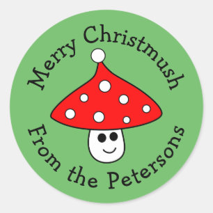 Pegatinas navideñas para hongos de Santa Hat