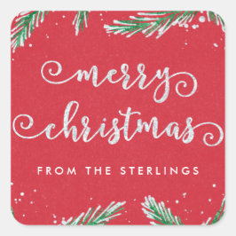 Pegatinas navideñas personalizadas rojas | Purpuri