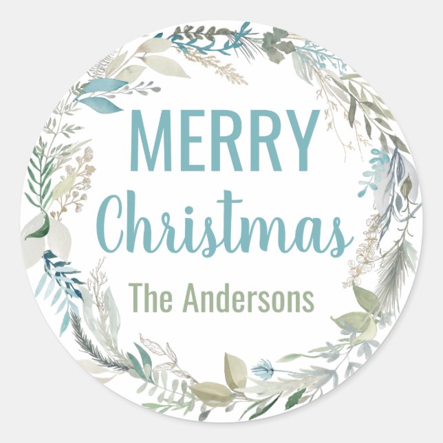 Pegatinas navideñas personalizadas sobre elegante (Anverso)