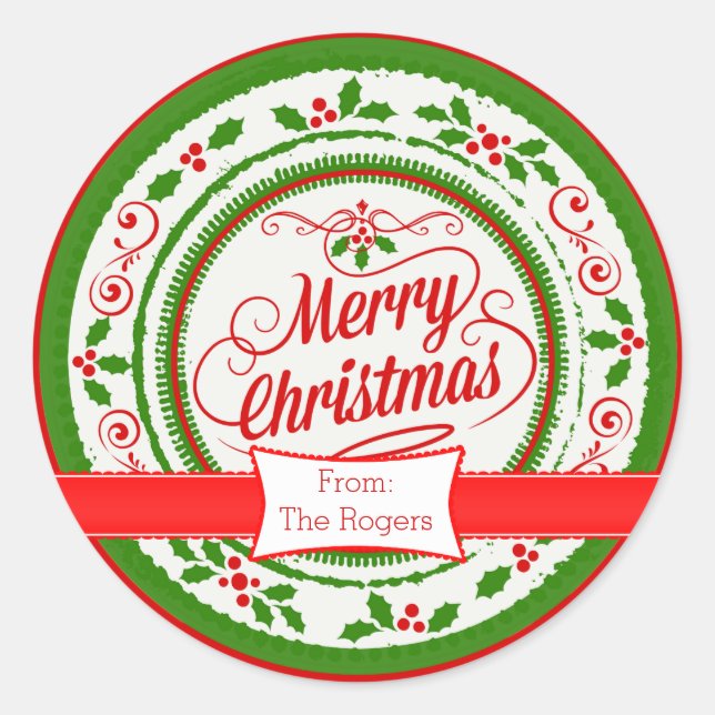 Pegatinas navideñas Personalizados festivos (Anverso)