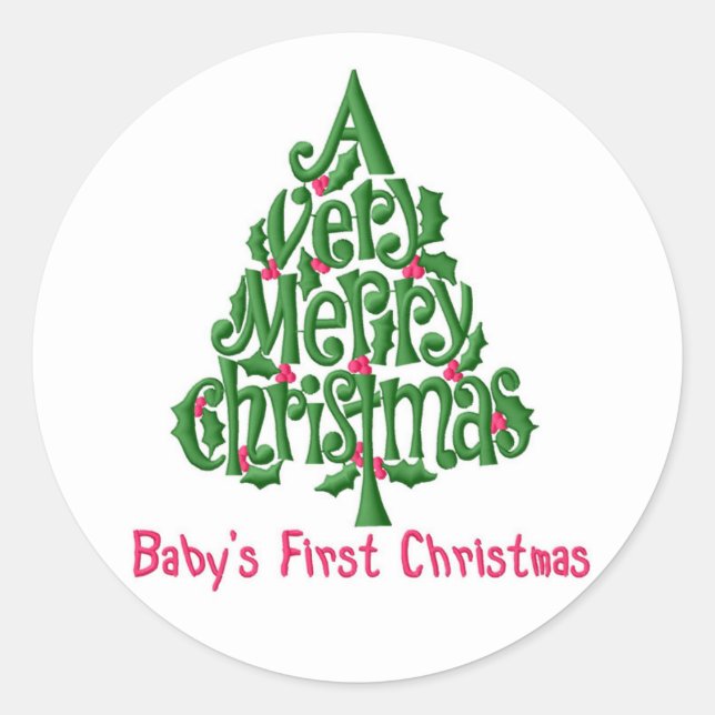 Pegatinas navideñas/primeros Navidades del bebé (Anverso)