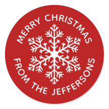 Pegatinas navideñas Red Snowflake