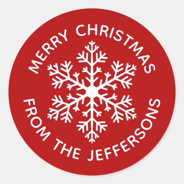 Pegatinas navideñas Red Snowflake (Anverso)