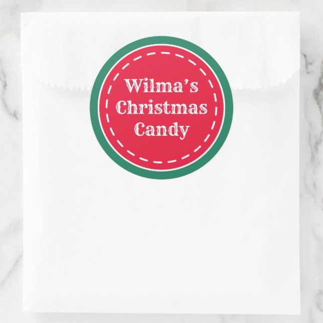 Pegatinas Navideñas Retro Personalizadas Rojo Verd (Bolso)