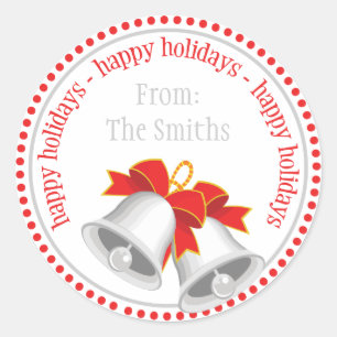 Pegatinas navideñas Silver Bells (Felices Fiestas)