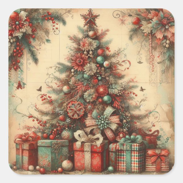 Pegatinas Navideñas Vintage (Anverso)