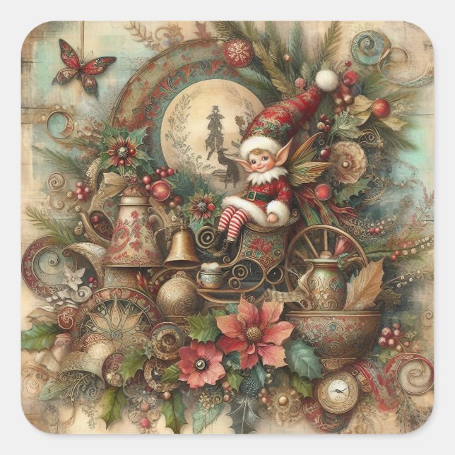 Pegatinas Navideñas Vintage (Anverso)