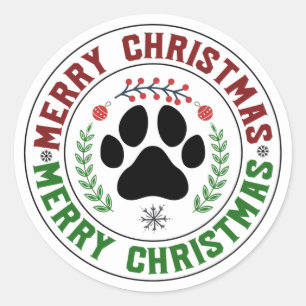 Pegatinas navideños Dog Paw Merry