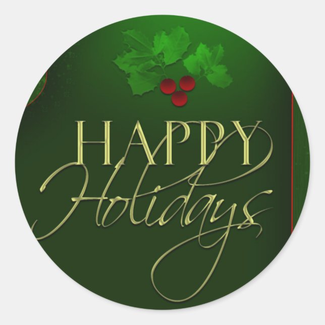 Pegatinas navideños felices (Anverso)