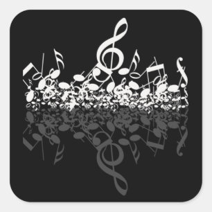 Pegatinas negros de los amantes de la música nada