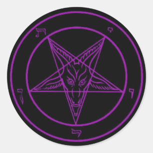 Pegatinas negros/púrpuras de Baphomet