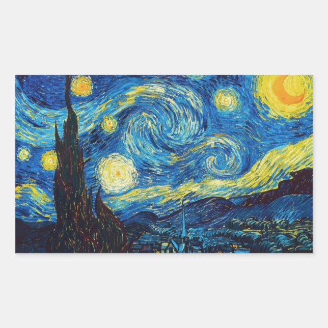 Pegatinas nocturnos Van Gogh Starry (Anverso)