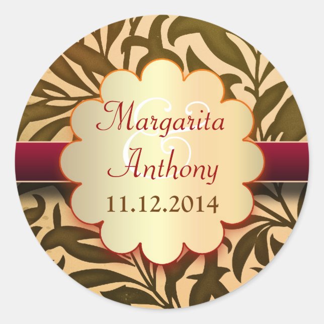 pegatinas o focas marrones bodas (Anverso)