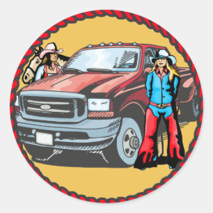 Pegatinas occidentales Rodeo Chicas Vaqueras Con C