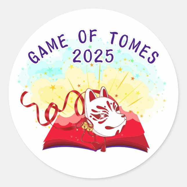 Pegatinas oficiales del juego de Tomes 2025 (Anverso)