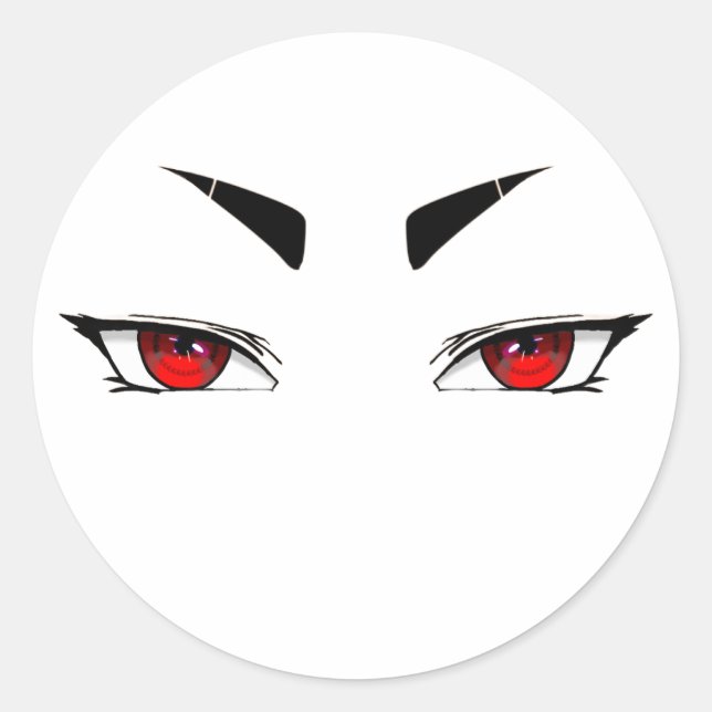 Pegatinas ojos rojos afilados  (Anverso)