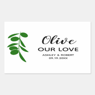 Pegatinas Olive Our Love para Aceite de Oliva, Rec