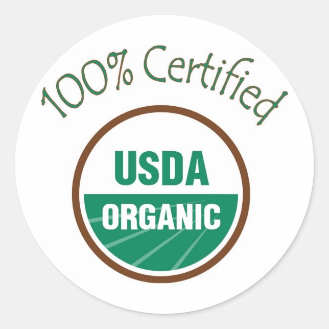 pegatinas orgánicos de USDA 100% certificados (Anverso)