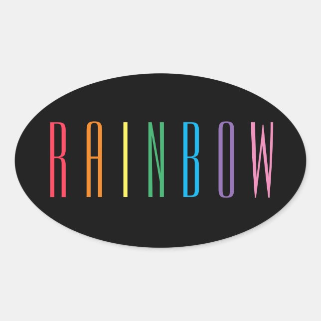 PEGATINAS Oval de RAINBOW / Negro (Anverso)
