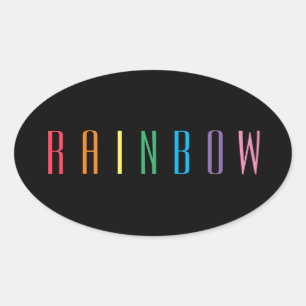 PEGATINAS Oval de RAINBOW / Negro