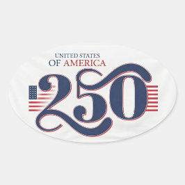 Pegatinas ovaladas patrióticas USA 250