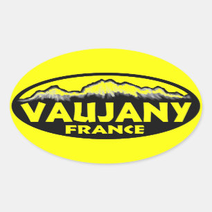 Pegatinas ovales amarillos de Vaujany France
