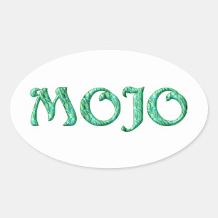 Pegatinas ovales blancos de Mojo