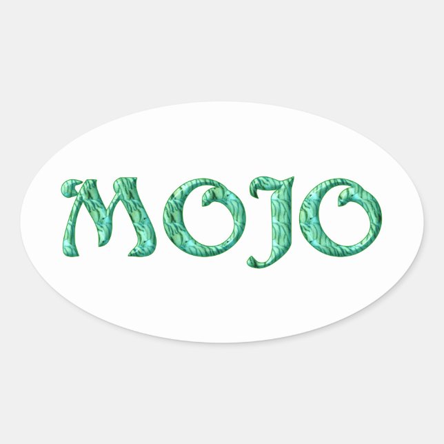 Pegatinas ovales blancos de Mojo (Anverso)