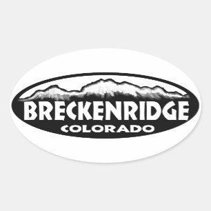 Pegatinas ovales blancos negros de Breckenridge