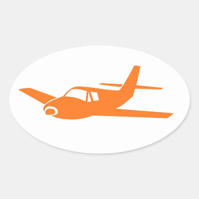 Pegatinas ovales de avión blanco y simple naranja (Anverso)