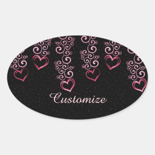 Pegatinas Ovales de corazones de vagina en desplaz