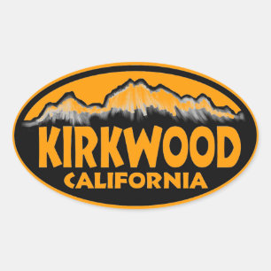 Pegatinas ovales de Kirkwood California naranja