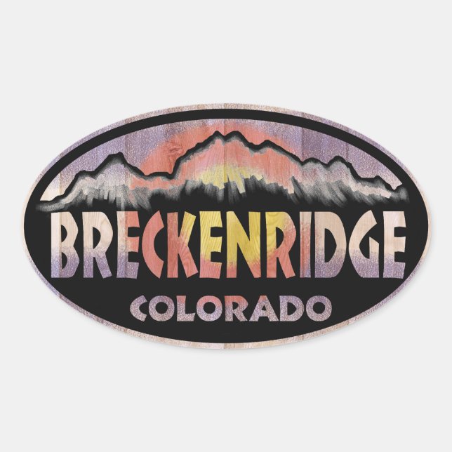 Pegatinas ovales de la bandera de Breckenridge Col (Anverso)
