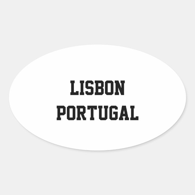 Pegatinas ovales de Lisboa Portugal (Anverso)