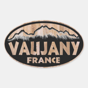Pegatinas ovales de madera de Vaujany France