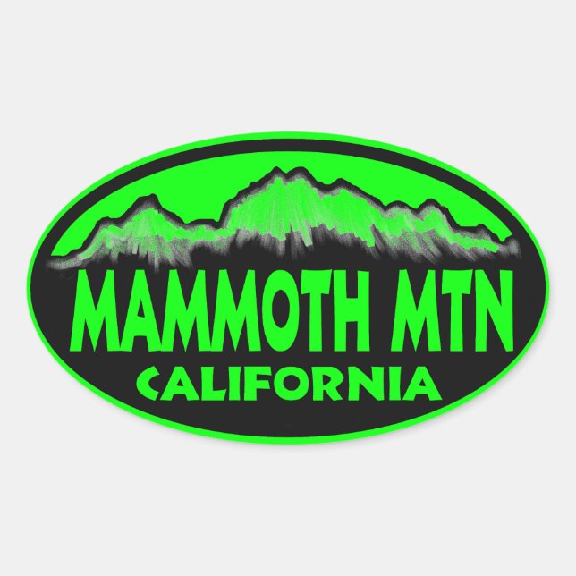 Pegatinas ovales de Mammoth Mountain California (Anverso)