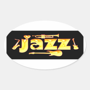 Pegatinas ovales del jazz
