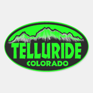 Pegatinas ovales verdes de Colorado del telururo