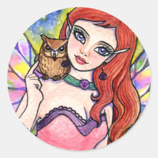 Pegatinas Owl Bird Fantasy por Ann Howard