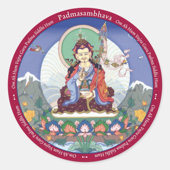 PEGATINAS Padmasambhava / Guru Rinpoche con mantra (Anverso)