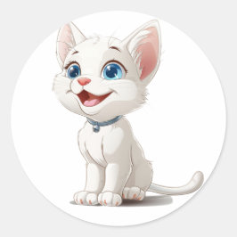 Pegatinas para amantes del gato adoran a gato blan