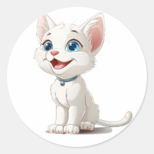 Pegatinas para amantes del gato adoran a gato blan