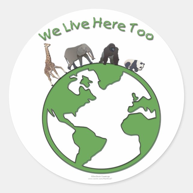Pegatinas para animales de la Tierra (Anverso)