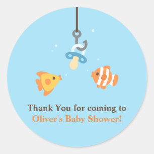 Pegatinas para Baby Shower con tema de pesca de Ce