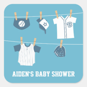 Pegatinas para Baby Shower de béisbol de ropa depo