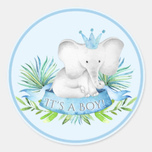 Pegatinas para Baby Shower de Elefante Niño
