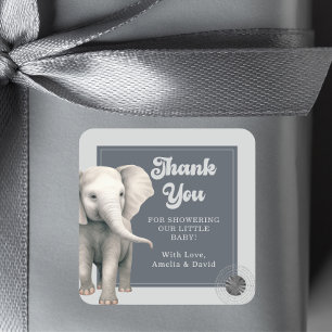Pegatinas para Baby Shower de Elefante Safari