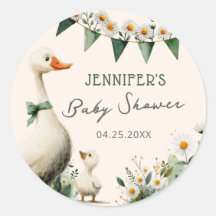 Pegatinas para Baby Shower de Ganso Tonto Adorable