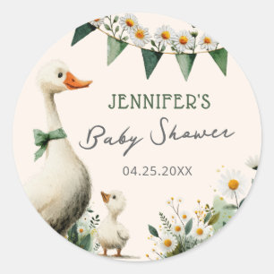 Pegatinas para Baby Shower de Ganso Tonto Adorable