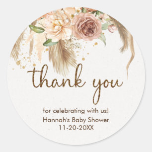 Pegatinas para baby shower de hierba de Pampas boh